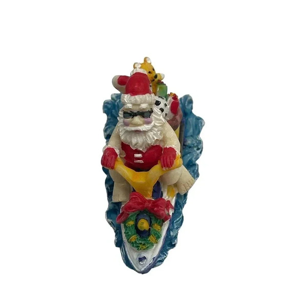 SEASIDE SANTA sunglasses Christmas ornament Erco in box Water Scooter jet-ski 4” - Picture 3 of 13